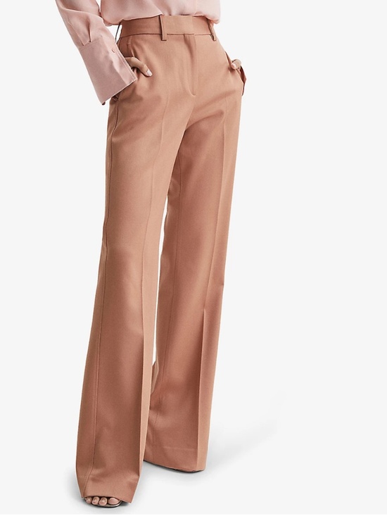 Reiss Pants - NWT REISS Stretch-Wool Luna Flair Trousers - Rose